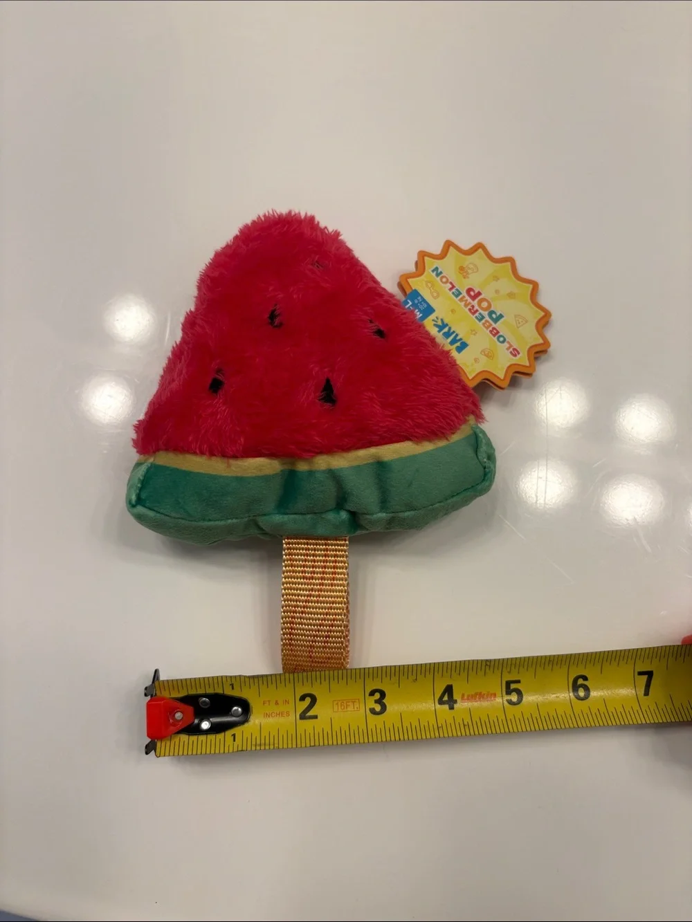BARK Slobbermelon Pop Plush Watermelon Toy - Red & Green